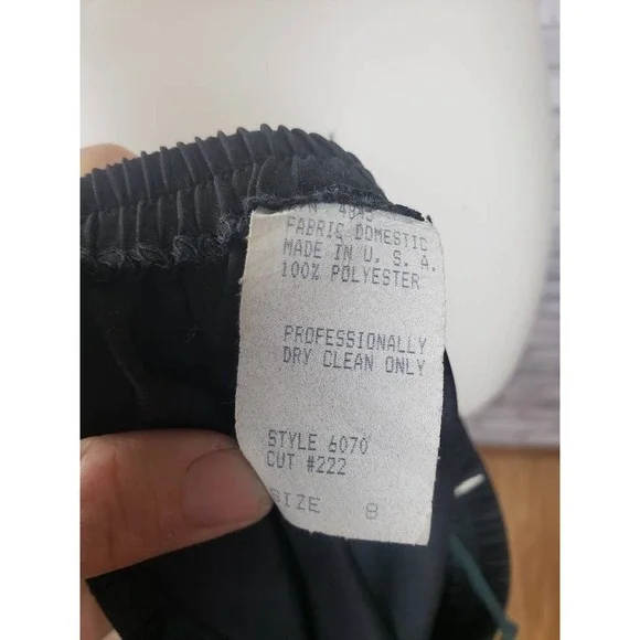 1980s Vintage Memphis Style Midi Trumpet Skirt Abstract Floral Size 8 - Picture 6 of 7